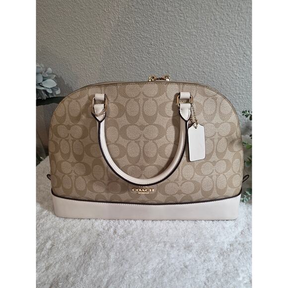 Coach Sierra Satchel in Signature Canvas with leather trim - Picture 1 of 9